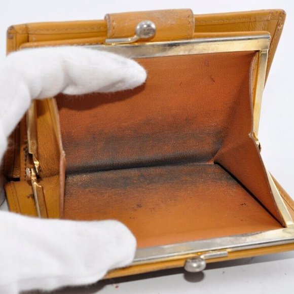 0404221 Celine Macadam Triomphe Clasp Bi-Fold Wallet Leather Brown Logo - Picture 7 of 10